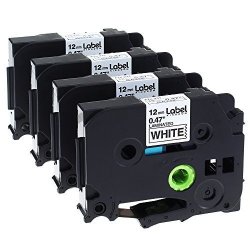 Label Kingdom 4 Pack Compatible Brother P-touch Tz Tze TZE-231 TZ-231 Label Tape For PT-D210 PT-H100 PTD400AD PT-P700 PTD600 PT-1230PC Labeler 12MM 1 2 Inch