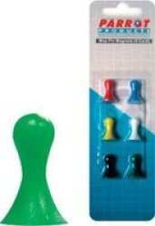 Parrot Magnets - Map Pins 16MM Assorted Colours Pack Of 6