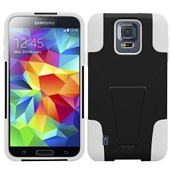 Hr Wireless T-stand Cover For Samsung S5 Active - Retail Packaging - Black white