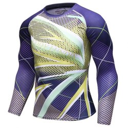 Yoga Fitness Sports Tees Pro Long-sleeved Male Speed Dry Stretch Running Round