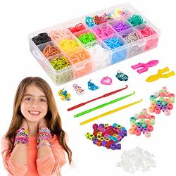 Liberry Rainbow Rubber Bands Bracelet Making Kit With Loom Bands Storage Container. Great Gifts For Girls And Boys No Loom Board Included.