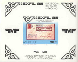 Mexico 1985 Mexfil '85 Stamp Expo Unmounted Mint Miniature Sheet