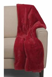 Max Studio Faux Fur Throw Blanket Plush Lightweight Blanket Red