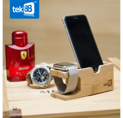Tek88 Apple Watch+iphone Bamboo Charge Dock Stand