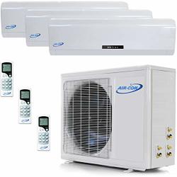 3 Zone MINI Split - 9000 + 9000 + 12000 - Ductless Air Conditioner - Pre-charged Tri Zone MINI Split - Premium Quality - Usa Parts & Support