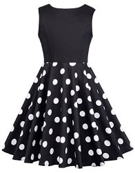 Grace Karin Kids Dot Print Soft Sleeveless Vintage Summer Tea Party Dresses 10-11YRS CL600-1