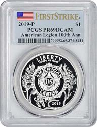 2019-P American Legion 100TH Anniversary Commemorative Silver Dollar PR69DCAM First Strike Pcgs