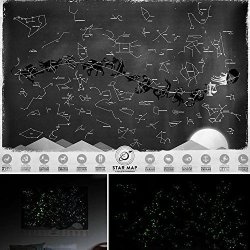 Tiptiper The Brightest Glow In The Dark Stars Glow In The Dark Wall Stickers Luminous Star Map Poster Astronomy Constel