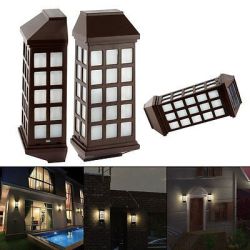 2X Outdoor Solar Power LED Path Way Wall Landscape Mount Garden Fence Lamp Lights 40% Off