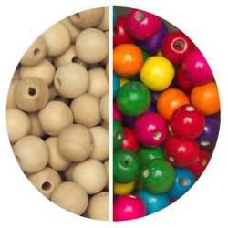 Wooden Craft Beads - Coloured 30PCS