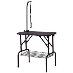 Giantex 32" Pet Grooming Table Rubber Top Durable Foldable W Adjustable Arm & Noose Mesh Tray