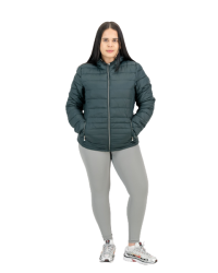 Ultimate Chic Winter Puffer Jacket With Hood - Green By
