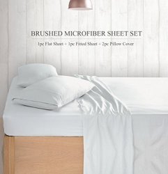 Bien Living Brushed Microfiber 1800 Bedding -super Silky & Soft Luxury Reversible Bed Sheet Set -hypoallergenic Wrinkle Free Stain Resistant -4 Piece Sheets Set