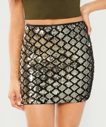 Sequin Textured Bodycon Skirt