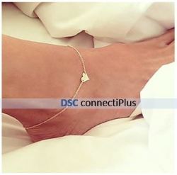 Fashionable Love Heart Charm Chain Anklet Foot Bracelet Beach Sandal Barefoot Jewelry Gold ..