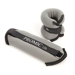 Promic Adjustable Ankle Or Wrist Weights 1 Pair Comfort Fit Weight Set For Exercise Fitness Gym Resistance Training Grey 2LB 4IB 7IB 10IB