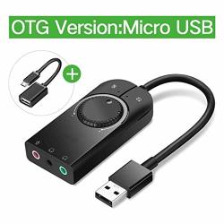 Lsio 3.5MM Microphone Audio Adapter Sound Card Laptop USB Sound Card Sound Card USB Audio Interface External Sound Card Color : B