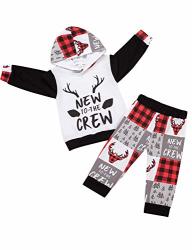 Bakjuno Baby Boy Outfit New To The Crew Clothing Newborn Deer Pant Set 12-18 Months White