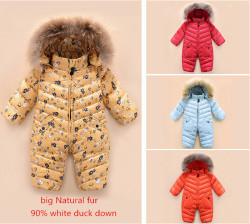 High Quality New Brand Winter Outerwear Baby Rompers Duck Down Coat - Beige 10-12 Months