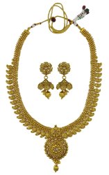 Ethnic Goldtone Traditional Indian Women Necklace Earring Set Wedding Jewelry IMSM-BNS232A