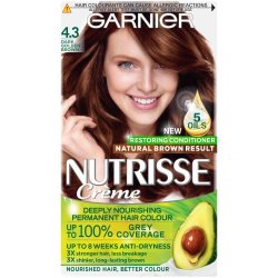 Garnier Nutrisse Creme Deeply Nourishing Permanent Hair Colour Dark Golden Brown 4.3