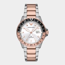 Emporio Armani White Dial Two-tone Stainless Steel Bracelet Watch