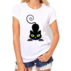 2017 Fun Cat Printed T Shirt