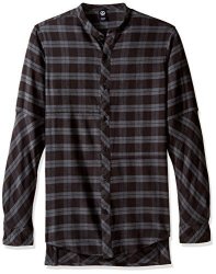 Neff Young Men's Neff Men's Erikk Long Sleeve Flannel Button Up Black Medium