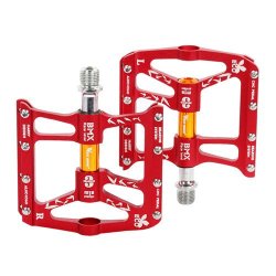 Cycling Bicycle Pedals Aluminum Bmx Road Mtb Bike Pedals 3 Bearings Ultralight Pedal Bicicl... - Red
