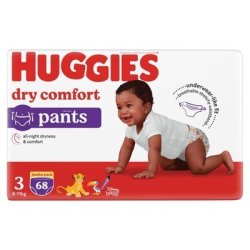 Huggies Dry Comfort Pants Size 3 Jumbo Pack 68 Pants