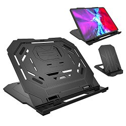 Moko Drawing Tablet Stand Laptop Lifter Stand Foldable Desk Stand For Tablet 10 Angles Adjustable With A Built-in Cell Phone Stand Fit With 2021