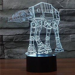 3D Light Star Wars At-at Night Light 3D LED Illusion 7 Color Touch Button Desk Lamp Room Decor Light