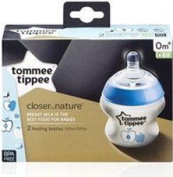 Tommee Tippee Tommee Tippe Closer To Nature Decorated Bottle 2 Pack Supplied Colour May Vary 150ML