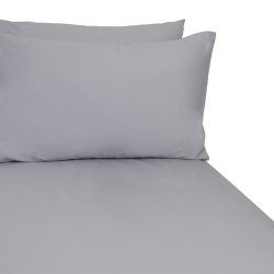 Easy Care Polycotton 144 Thread Count DUVET COVER SET - Grey - King 230 X 220CM