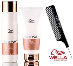 Wella Fusion Plex Intense Repair Shampoo & Conditioner Duo Set With Sleek Steel Pin Tail Comb 8.4 Oz + 6.7 Oz - Duo Kit
