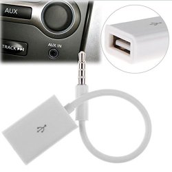 Sedeta 3.5MM Male Audio Plug Jack To USB 2.0 Female Converter Cable Cord For Car MP3