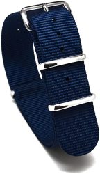 Nato Skull 20MM Nato Watch Band Strap With Stainless Steel Buckles In Navy Blue