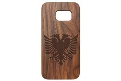 For Samsung Galaxy S7 Black Walnut Wood Phone Case Ndz Double Headed Eagle Crest 2