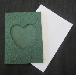 The Velvet Attic -dark Green Window Card With White Envelope