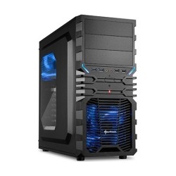 Sharkoon Vg4-w Midi Tower Pc Gaming Case - Blue