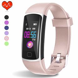 Fitness Tracker Hr Activity Tracker With Heart Rate Monitor And Sleep Monitor Waterproof Pedometer Step Counter Calories Counter For Android & Iphone Lavenderblush