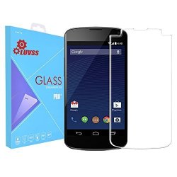 Luvss 0.26MM Screen Protector For Nexus 4 Tempered Glass Scratch Proof Bubble Free Ballistics Glass Armor Screen Shield Protector Film For LG Google Nexus 4 - Clear
