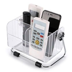 Hipiwe Wall Mount Remote Control Holder Clear Acrylic Media Organizer Storage Box Coffee Table And Nightstand Convenient Remote Control Caddy Six Compartments Reviews Online Pricecheck