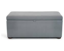 Storage Bench Ottoman - Plain - 1200X450X550 Off White Faux Leather