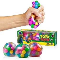 DNA Stress Ball By Yoya Toys- 3 Pack- Squeezing Stress Relief Ball- For Kids & Adults- Stress Squishy Toys For Autism Adhd Bad Habits