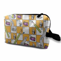 Makeup Bag Snakes Ladders Board Game Handy Travel Multifunction Clutch Pouch Bags Hot Case For Women