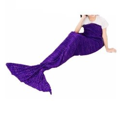 Mermaid Blanket Fyhap Mermaid Tail Blanket Soft All Seasons For Kids Sofa Quilt Living Room Super Sleeping Bags Kids Purple