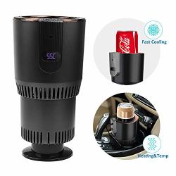 Azfunn 2-IN-1 Smart Car Cup Warmer & Cooler 12V3A Electric Coffee Warmer Beverage Cooling & Heating Mug With Display Temperature For Road Trip