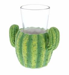 Cota Global Green Cactus Plant Shaped Shot Glass Cool & Funny Whiskey Tequila & Alcohol Drinking Glass For Shots Unique Cactus Gifts For Women's