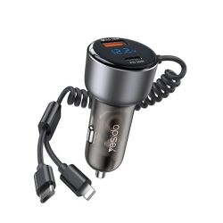 Y58 60W Pd + QC3.0 Dual Port Car Charger With Type-c Lightning Cable